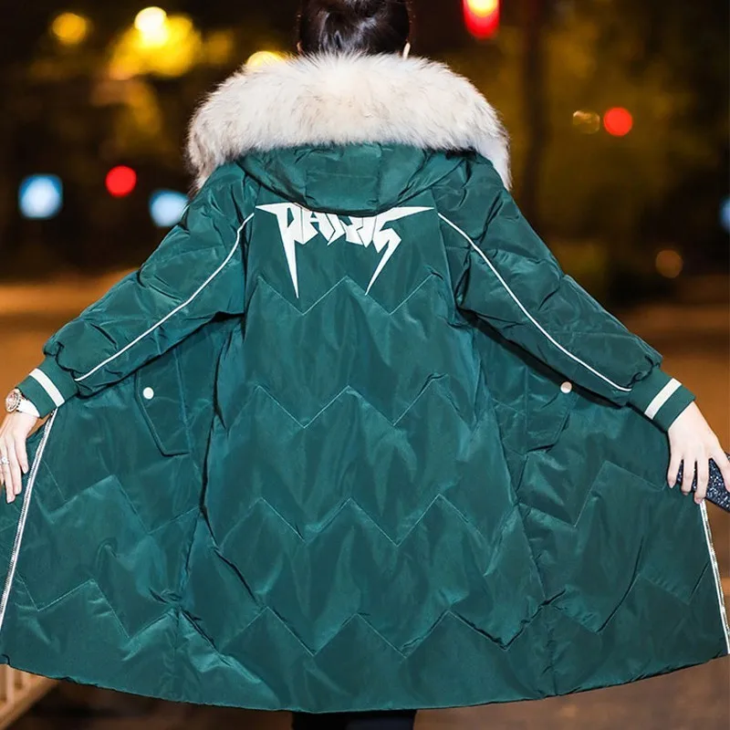 2019 Большие размеры 3XL зимние женские пальто парка с воротником из искусственного