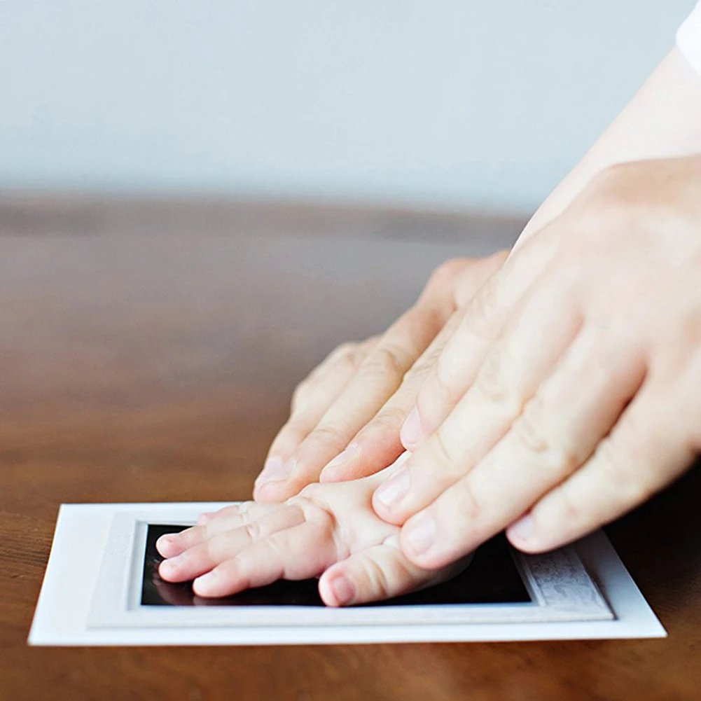 Для новорожденных handprint след нетоксичные чернила pad древесины фото Рамки