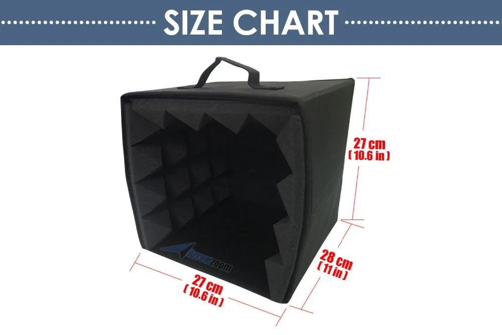 Arrowzoom 10," x 10,6" x 1" портативный микрофон стенда студия запись вокальный изоляционный пенопласт коробка