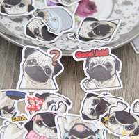 40 pcslot pug expression paper sticker decal for phone car case waterproof laptop bicycle notebook backpack kids toy stickers