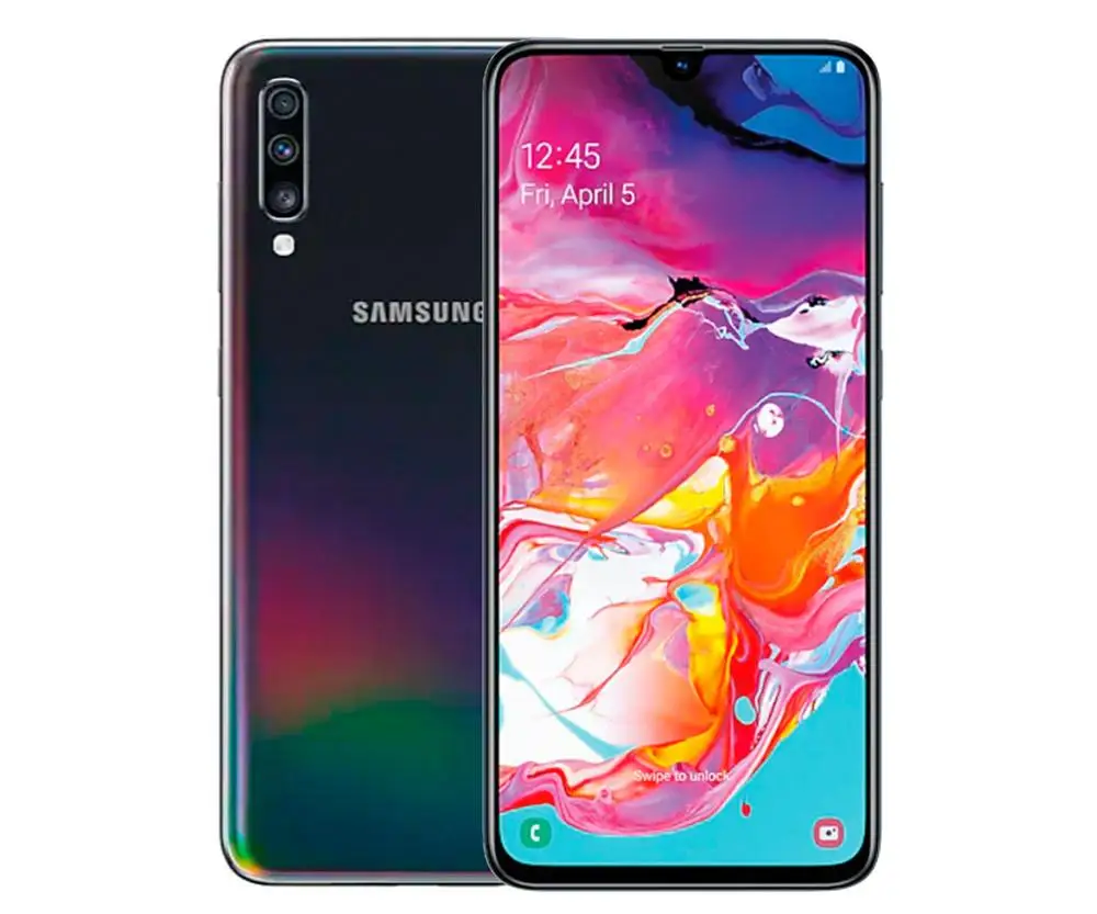SAMSUNG GALAXY A70 черный мобильный 4G DUAL SIM 6 7 ''Super AMOLED FHD +/8 CORE/128 жесткий ГБ/6 Жесткий Гб