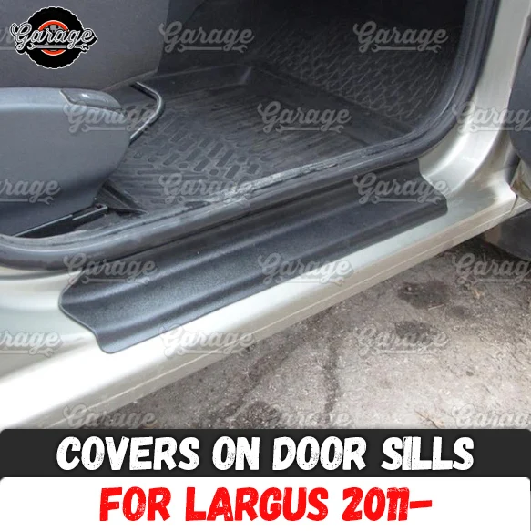 Защитные чехлы на дверные пороги для Lada Largus 2011 ABS пластиковые накладки аксессуары