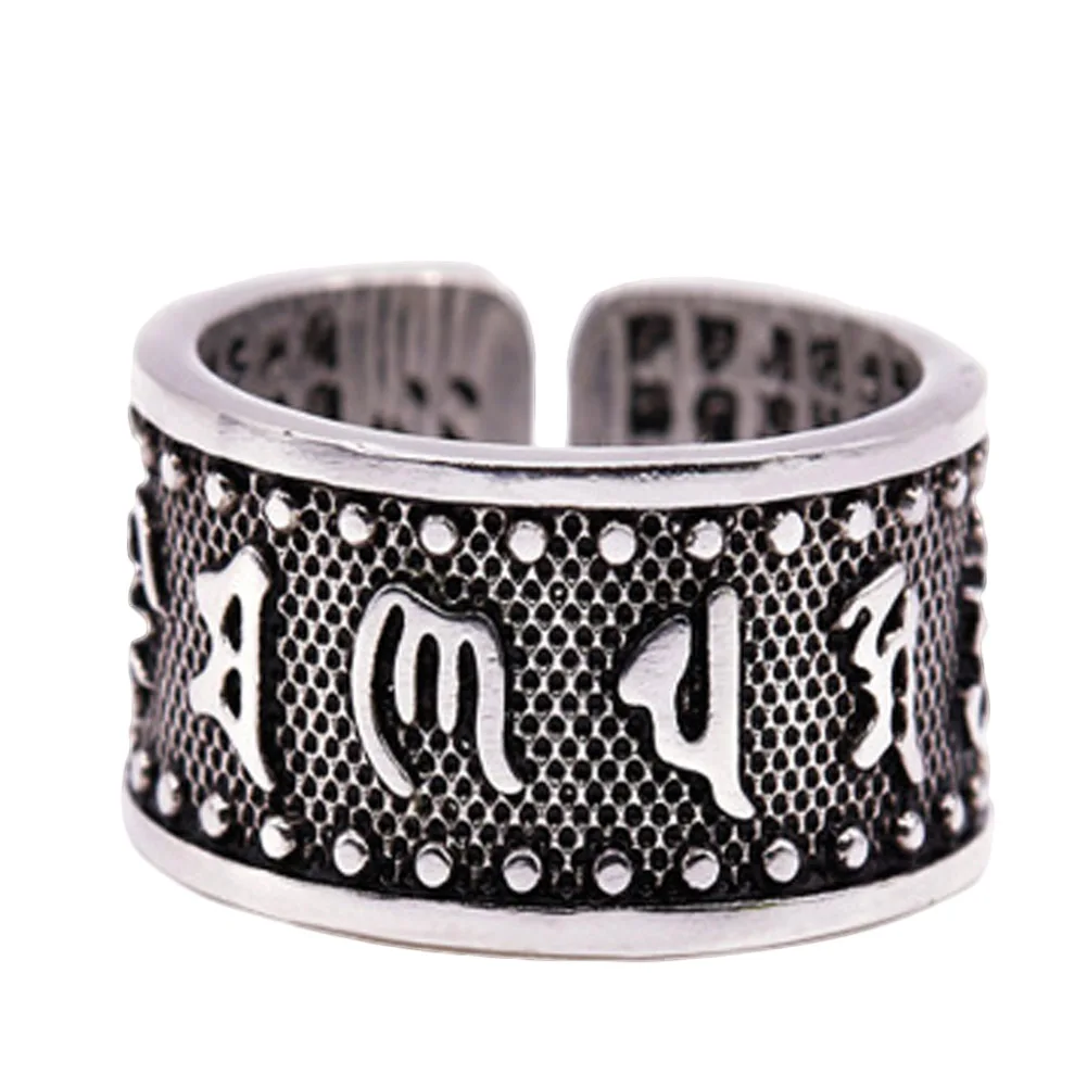 Откройте счастливое кольцо буддизм шесть слов мантры Большой Будда прокол