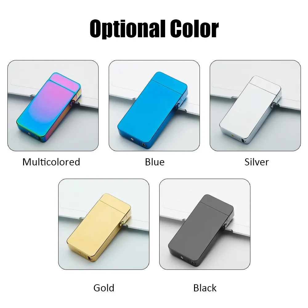 USB Электрический двойной дуговой металлический беспламенный фонарь