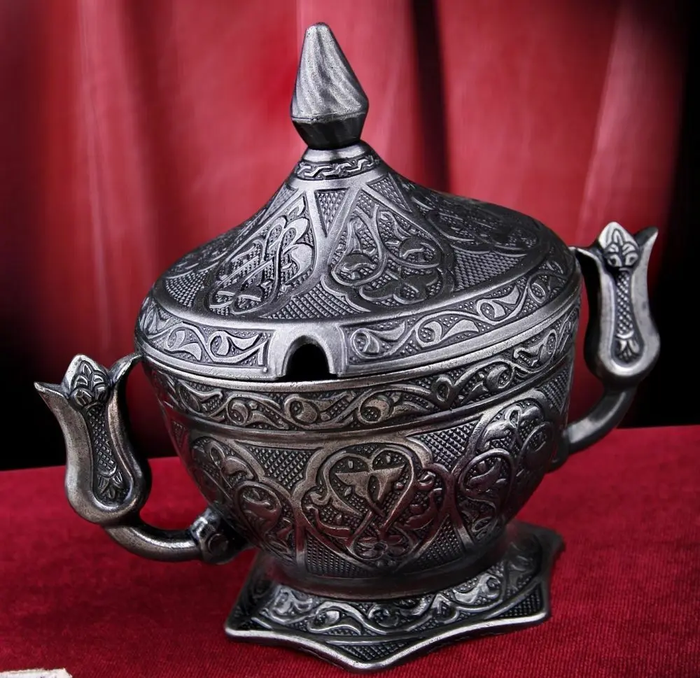 Турецкий стильный Copperplate винтажный подарок турецкий восторг сахар глубокая тарелка с ложкой