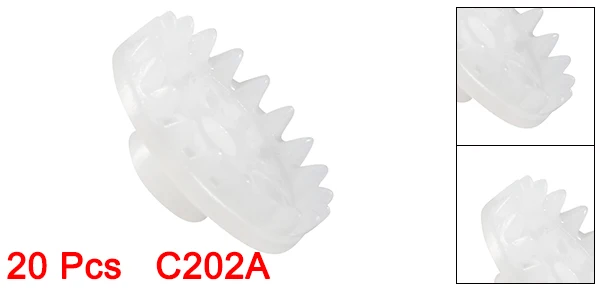 Uxcell 20 шт. C202/C282/C322A 2 мм отверстие Диаметр белый Пластик Шестерни игрушки Аксессуары для ванной комнаты с 20/28/32 Зубьев для DIY рисунком «Робокар Поли» мотор