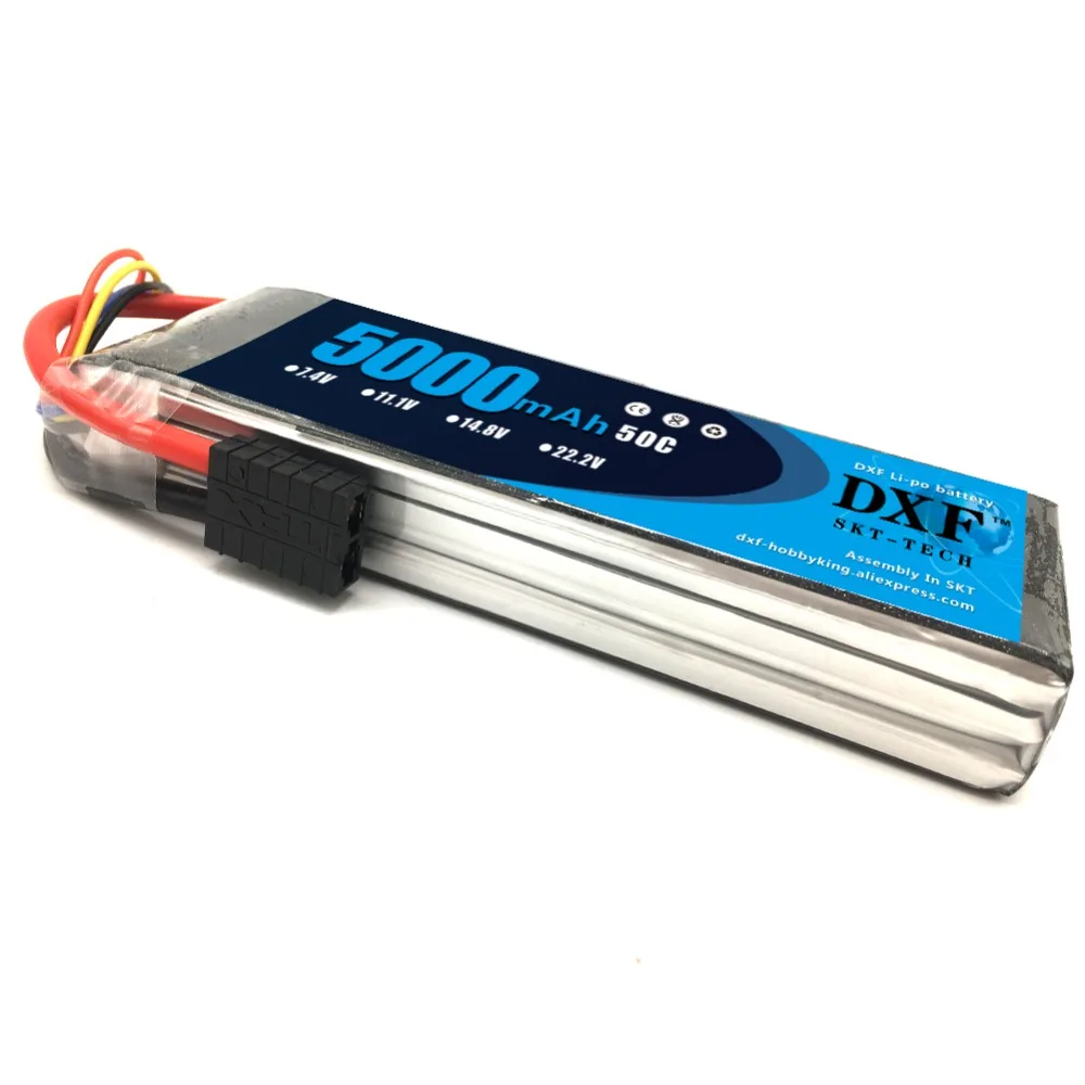 

Аккумулятор DXF lipo 7.4В 2S11.1V 3S 14,8 в, 5, 5 В, 5 В, 5 В, 6S, 5000 мАч, 50C 100C, TRX, штекер для FPV 450, 500, RC, вертолет, лодка, автомобиль TRX
