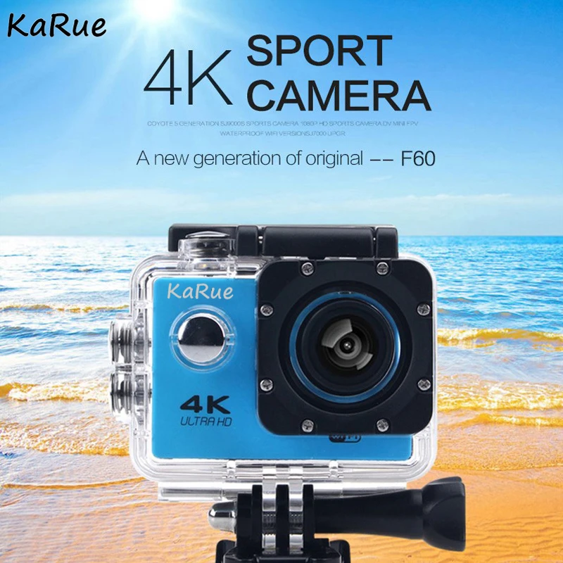 

KaRue F60/F60R Ultra HD 4K WiFi 1080P Action camera DV Sport 2.0 LCD 170D lens go waterproof pro Hero Style camera Accessories