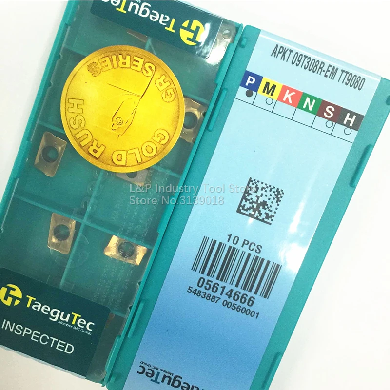 Оригинальные твердосплавные вставки Taegu APKT09T308R EM TT9080 R0.8 Фрезерный инструмент с