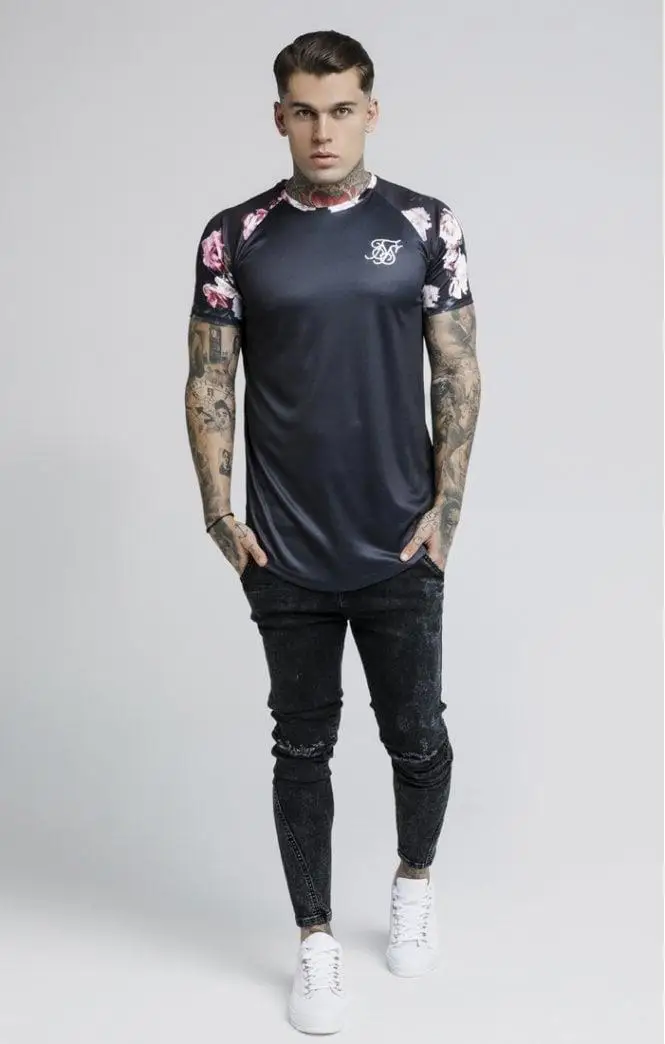 SikSilk масляная краска S/S реглан скотч Тройник-черный