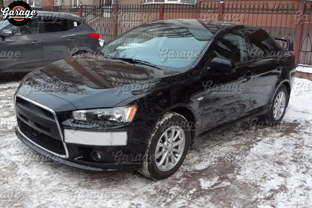 Накладка на передний бампер для Mitsubishi Lancer 10 2011 2015 АБС пластик подиумный чехол