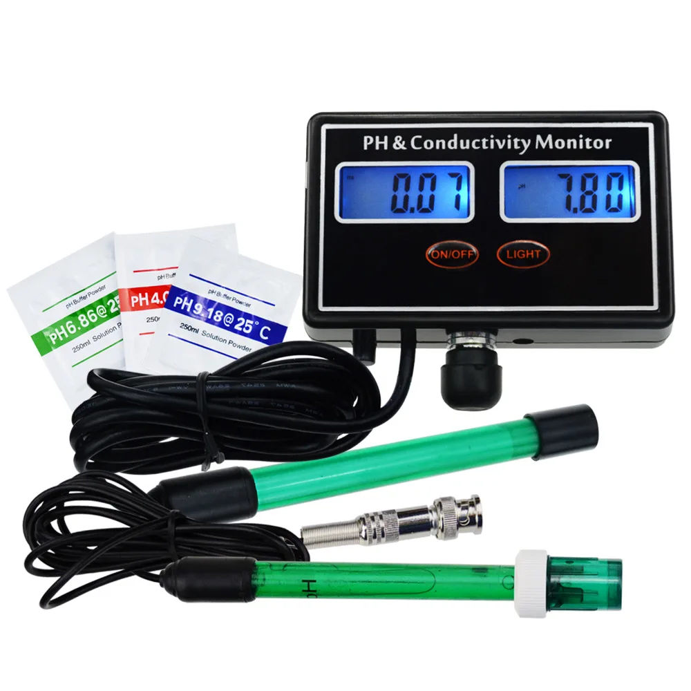 Онлайн тестер счетчика проводимости PH & EC ATC настенный и Перезаряжаемый для