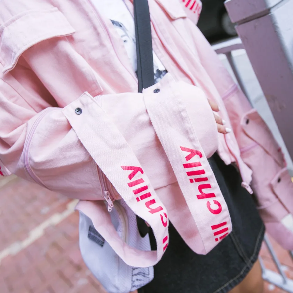 Street patchwork button applique letter zipper cutout long-sleeve loose denim turn-down collar outerwear bf | Женская одежда