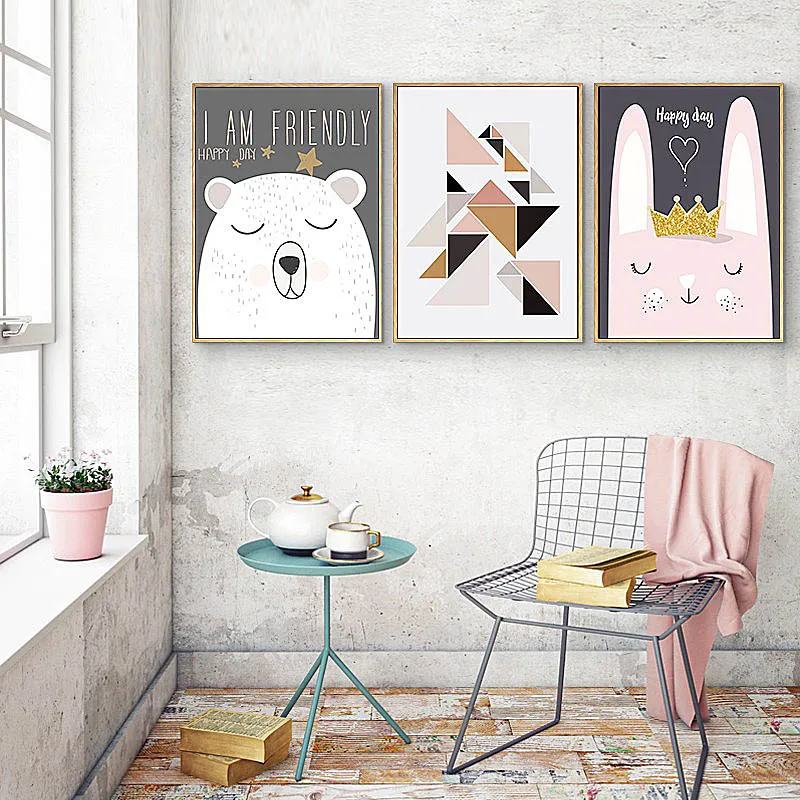 SD LINLEEHON Nordic Style Kids Decoration Canvas Art Room Wall Pictures Posters And Prints Painting | Дом и сад
