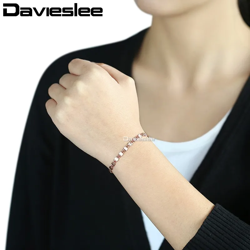 Мужской браслет Davieslee желтая/белая/золотая цепочка с улиткой 4 мм 18 см 20 23 GB263A |