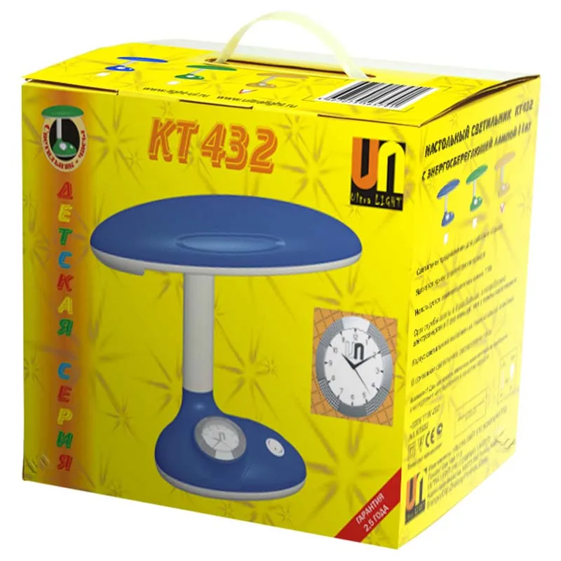 KT432 desk table lamp for children Baby with clock alarm and battery included | Освещение