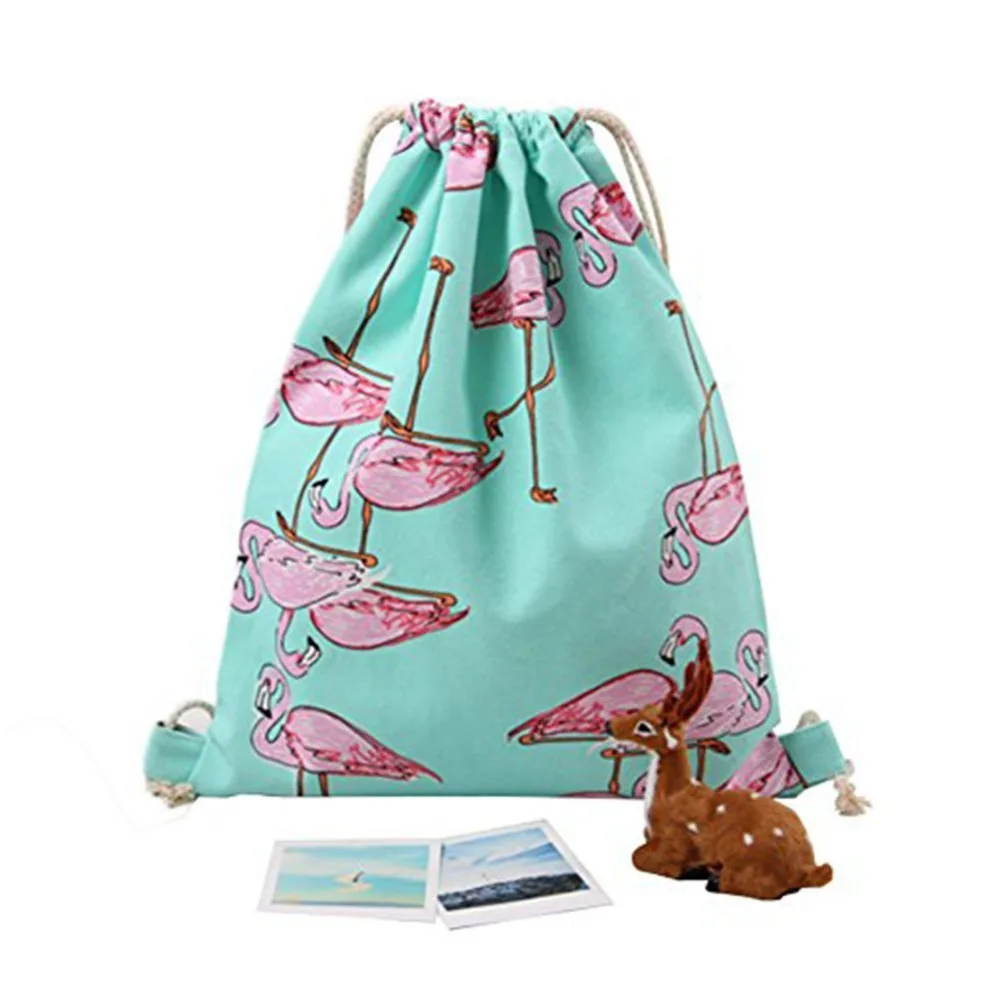 Холст Drawstring Сумка женская Путешествия Спортивная Для Хранения Симпатичные