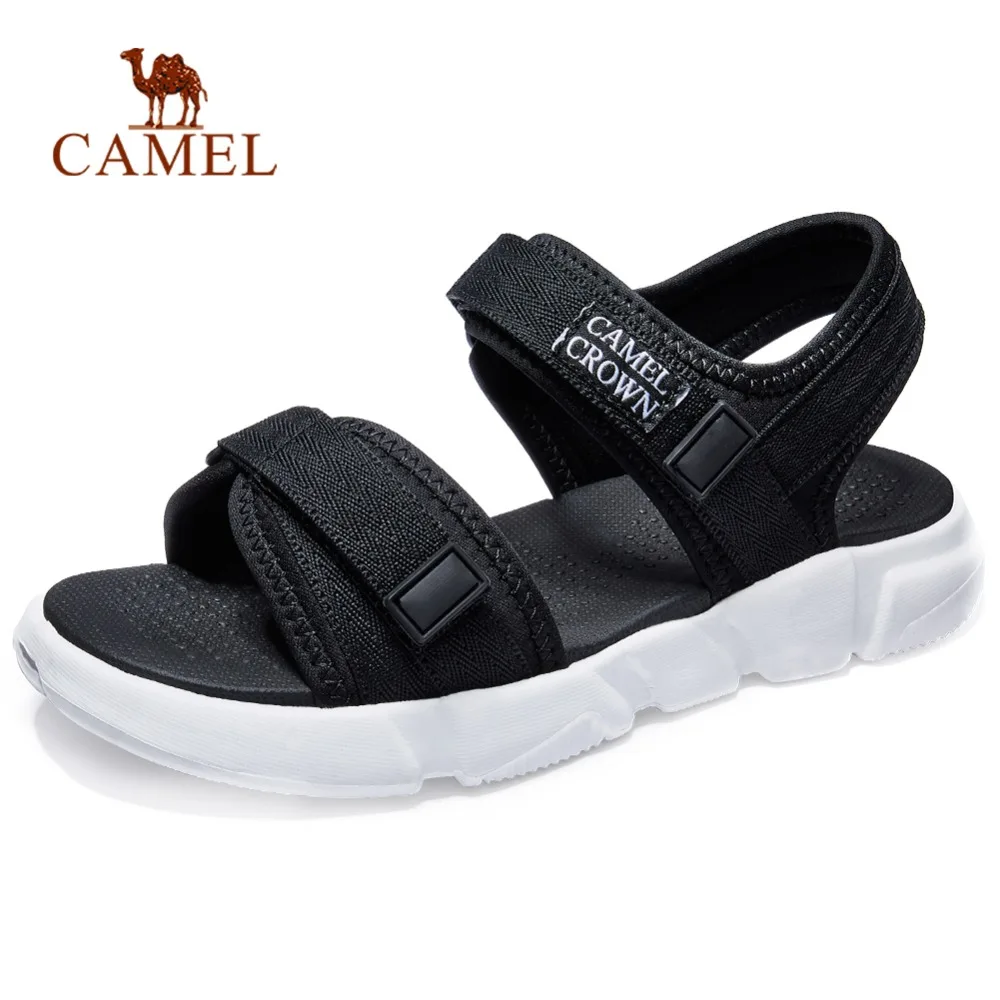 CAMEL/женские уличные пляжные сандалии; ультралегкие модные дизайнерские Летние Повседневные Удобные уличные туфли на застежке-липучке