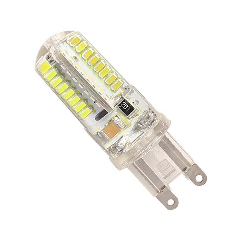 1x220V 230V G9 4 Вт силиконовый 64 светодиодный лампы SMD3014 кукурузы лампа Светодиодный