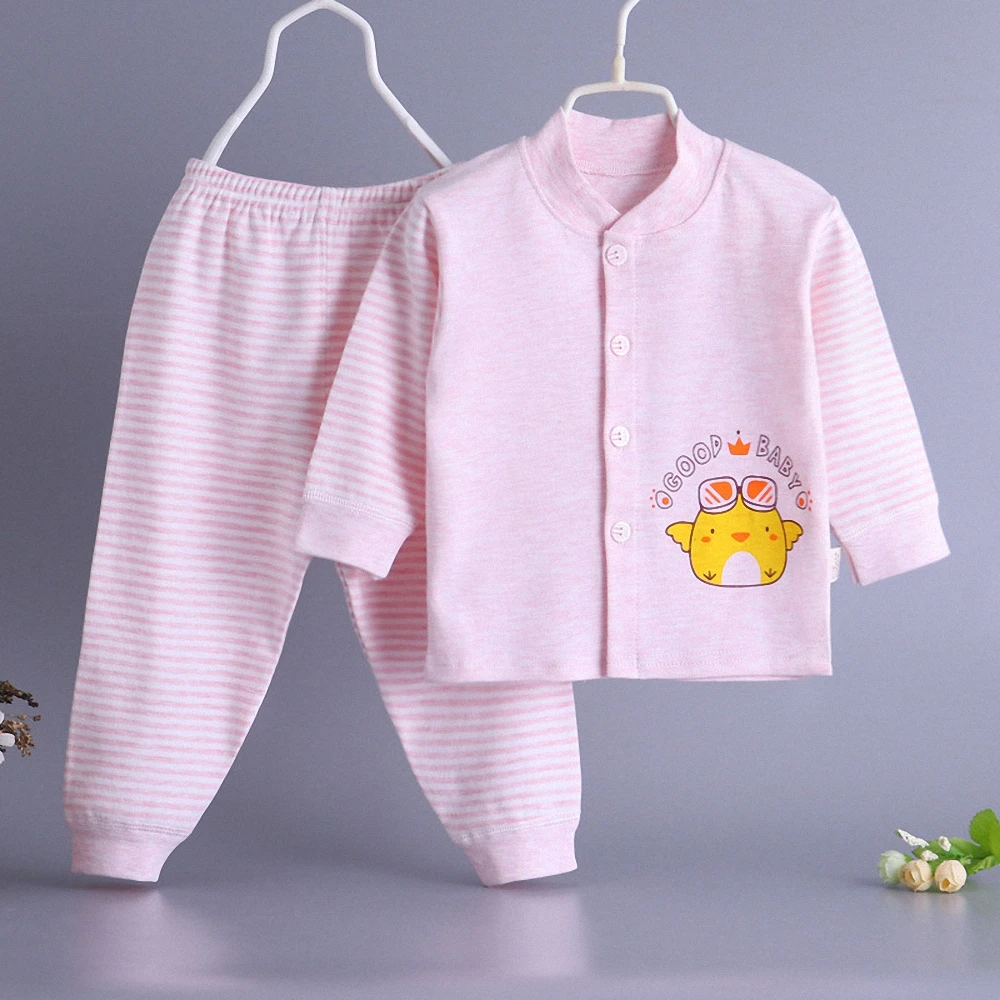 Новый осенний комплект из 2 предметов для маленьких мальчиков и девочек 100% хлопка