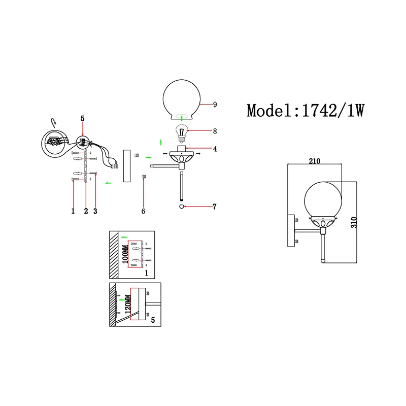 BUGСветильник настенный J-LIGHT Franky 1742/1W золотой | Лампы и освещение