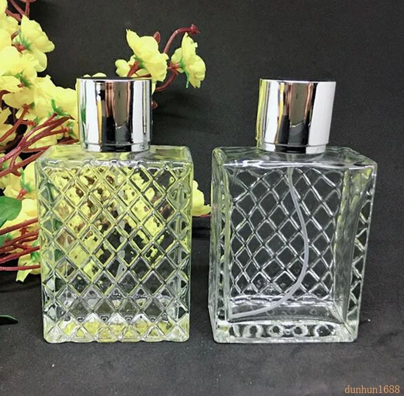 

50ml Square Glass Perfume Bottle Clear Glass Spray Bottle Fragrance Packaging Bottle Refillable#23243