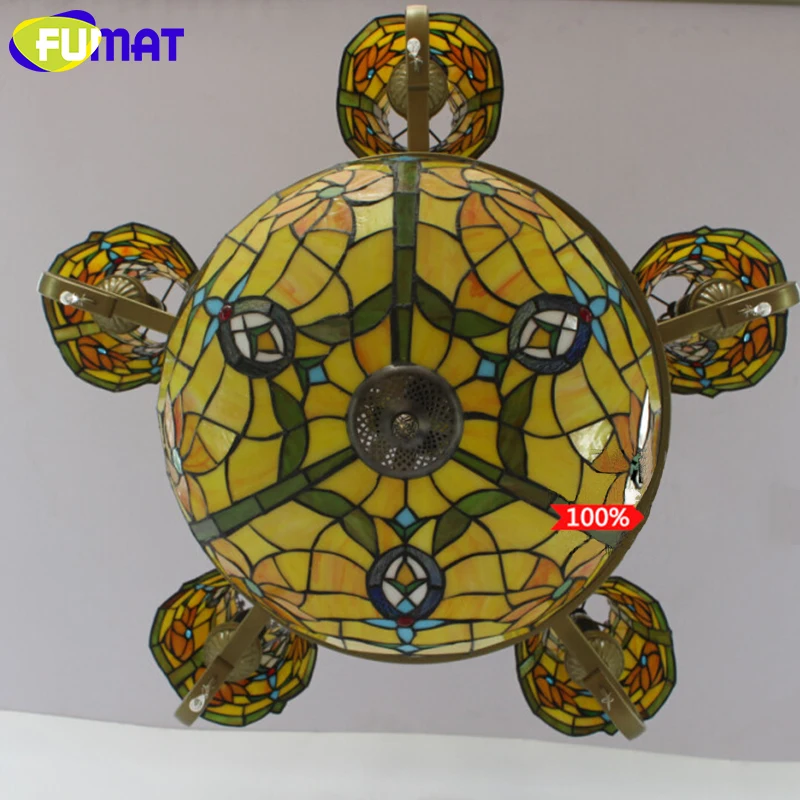 Витражная люстра FUMAT Tiffanylamp подвесной светильник в стиле Тиффани освещение для