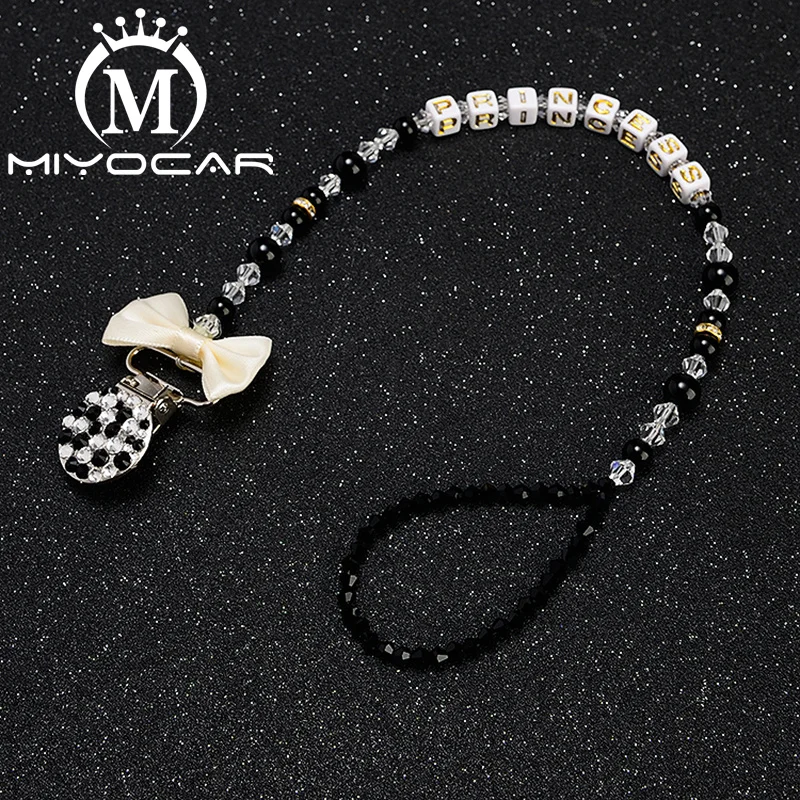 Зажим для соски MIYOCAR со стразами черный и белый цвета|Шнурки чехлы сосок| |