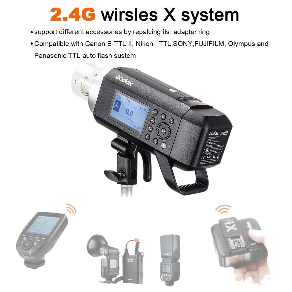 Godox AD400 Pro AD400Pro 400ws GN72 TTL моно светильник с питанием от аккумулятора 1/8000 HSS Flash