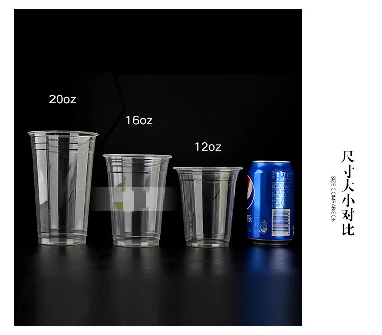 100x одноразовые стаканчики из пла Compostable Biodegrade чашки 12 oz 380 ml-400 ml 16 oz 500 ml-520 ml 20 oz 610 ml-630 ml плоские крышки купола