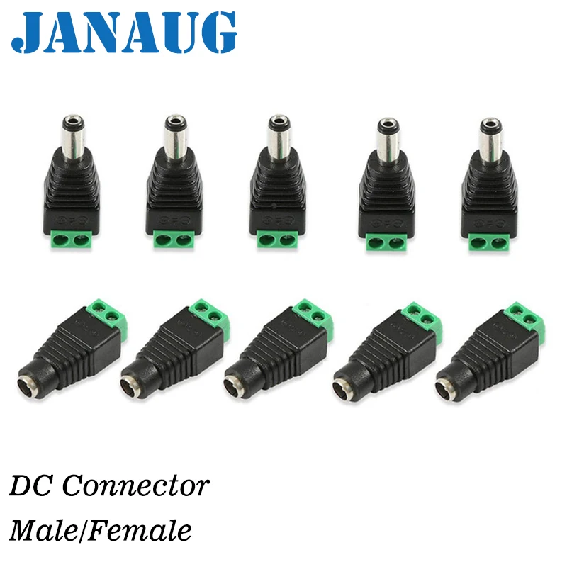 5 мм x 2 1 Женский Мужской 12 В 24 в Jack адаптер DC power Plug для 5050 3528 5060 одноцветная