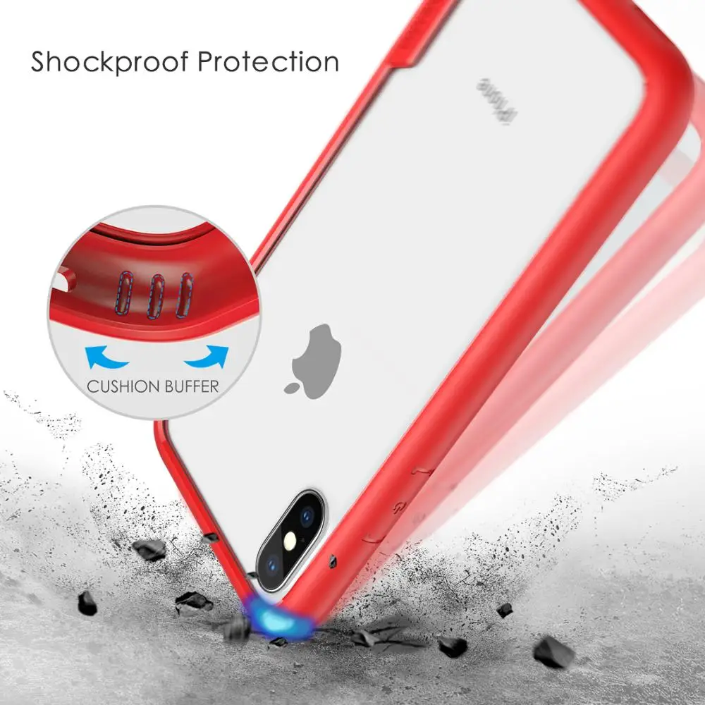 Чехол SHIELDON для IPhone X/XS противоударный Гибридный Тонкий защитный чехол TPU рамка HD прозрачный устойчивый к царапинам чехол