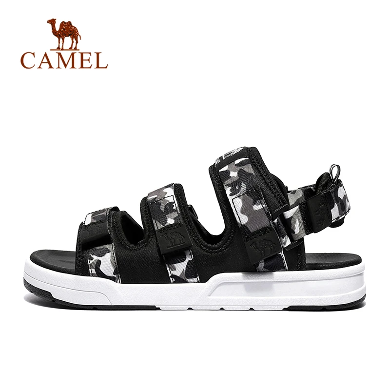CAMEL/мужские и женские уличные пляжные сандалии; Камуфляжный дизайн на липучке; сезон весна-лето; Повседневная модная удобная Уличная обувь