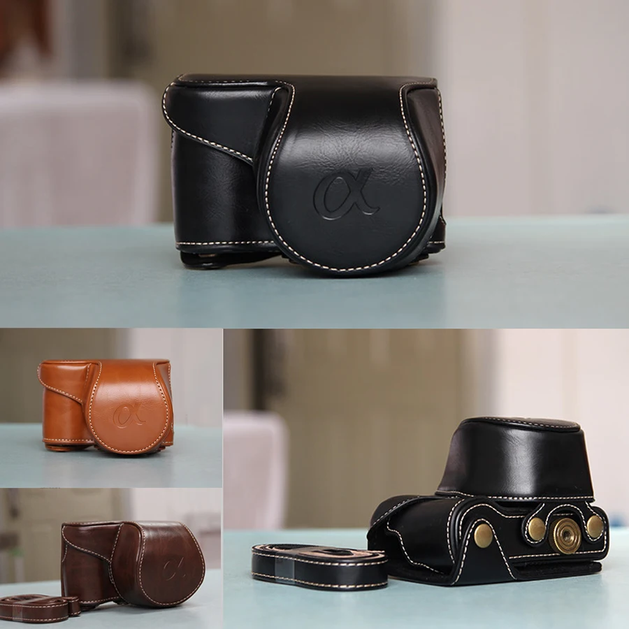 Новый чехол для камеры из искусственной кожи Sony Alpha A6000 A6300 Nex6 16-50 мм винтажная