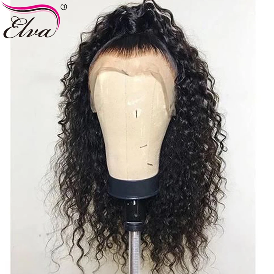 Elva шелк база 150 плотность кружева передние человеческие волосы парики