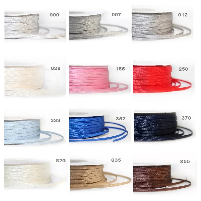 3 мм 100% полиэстер сплошной цвет простой Grosgrain лента ребристая 100 ярдов в