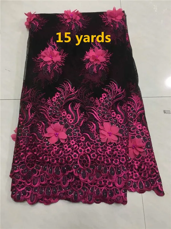 Нигерийская кружевная ткань 2018 Высокое качество 3D наклейки свадебное платье с