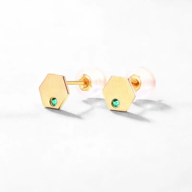 ANI 14 K женские свадебные серьги гвоздики из желтого золота с натуральным