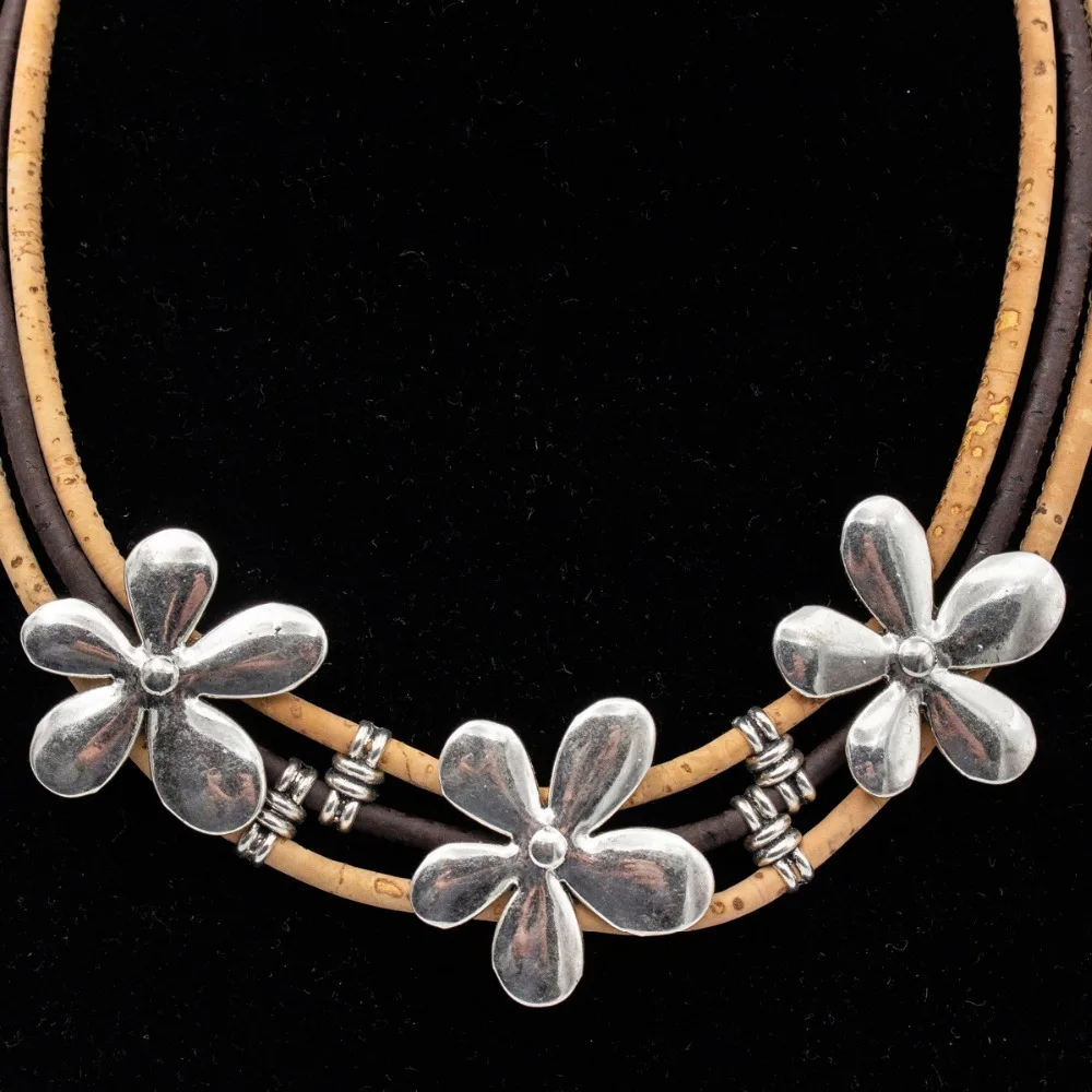 Португалия ожерелье из пробки Натуральная пробка три цветка сплав бренд