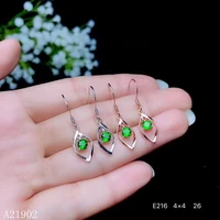 kjjeaxcmy boutique jewelryar 925 sterling silver inlaid natural diopside female earrings earrings support detection