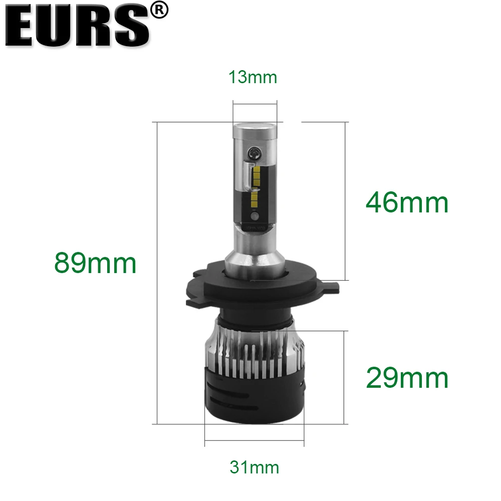 EURS Авто H4 светодиодный фар H3 авто лампы H7 H11 H1 H13 9005 9012 D1 P13 4000 K 4500LM V5 автомобиля 2