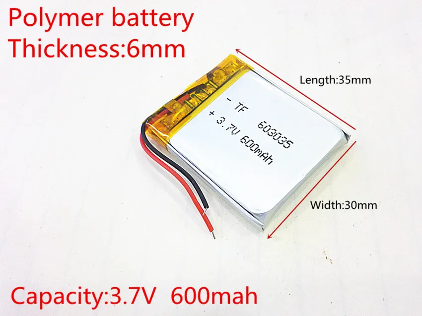 3 7 V 600mAh 603035 литий полимерный ионный аккумулятор для Mp3 MP4 MP5 GPS|Батареи MP3/MP4 плееров|