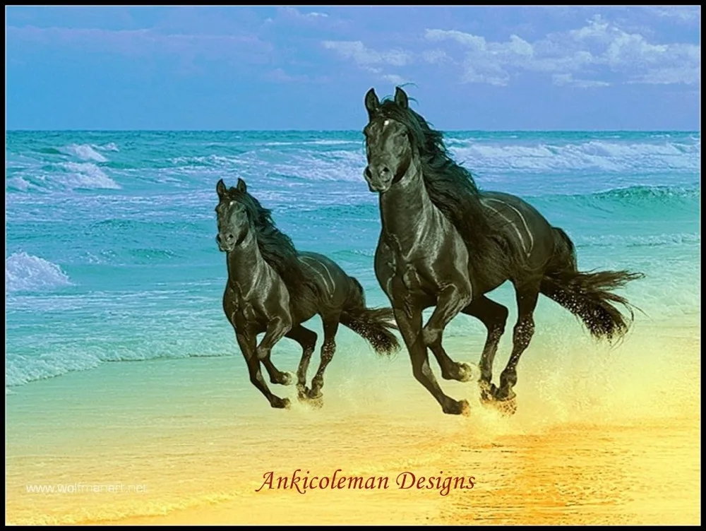 Наборы для вышивки лошади бегущие 2 шт. рукоделие крестиком 14 карат цветные