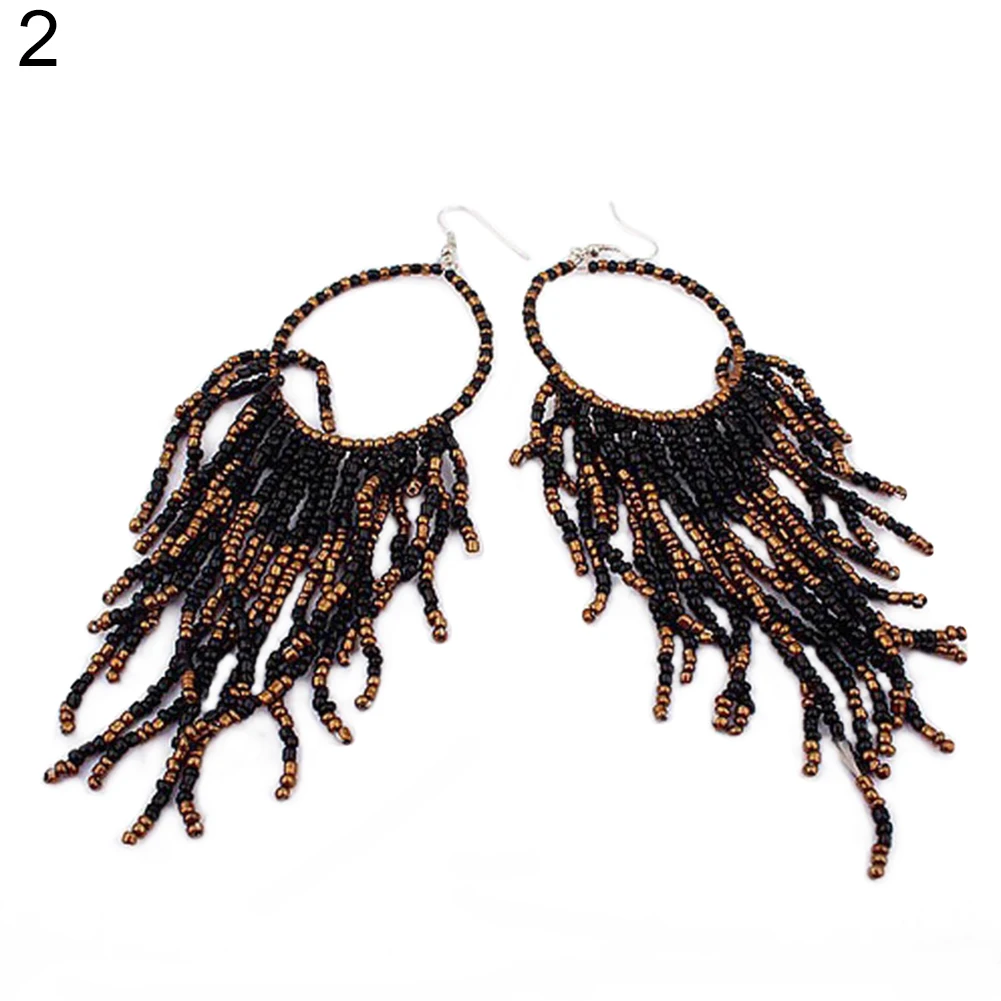 Fashion Lady Boho Long Tassels Dangle Hook Earrings Socialite Eardrop Jewelry | Украшения и аксессуары