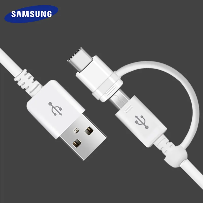 Samsung S9 plus Snelle Opladen Cabel 2 в 1 Micro Usb кабель USB Type C Оригинальное быстрое зарядное