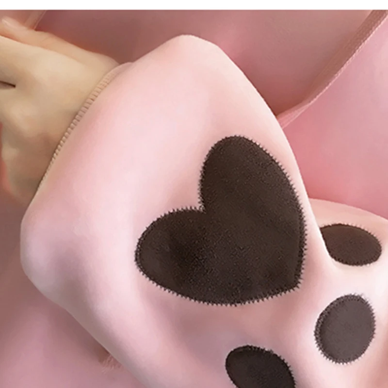 Мультяшное зимнее платье с капюшоном 2018 женские бархатные толстовки ушками