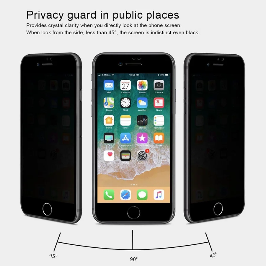 NILLKIN 9H 3D anti glare Screen Protector For iPhone X Xr 8 Plus 7 Safety Protective Tempered Glass for XS | Мобильные телефоны и