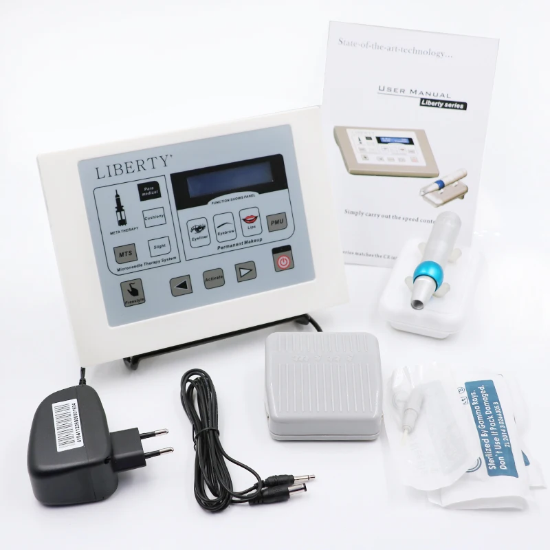 

Liberty Permanent Makeup Digital Tattoo Machine with foot switch& High quality Cosmetic tattoo kit with pen tattoo needle