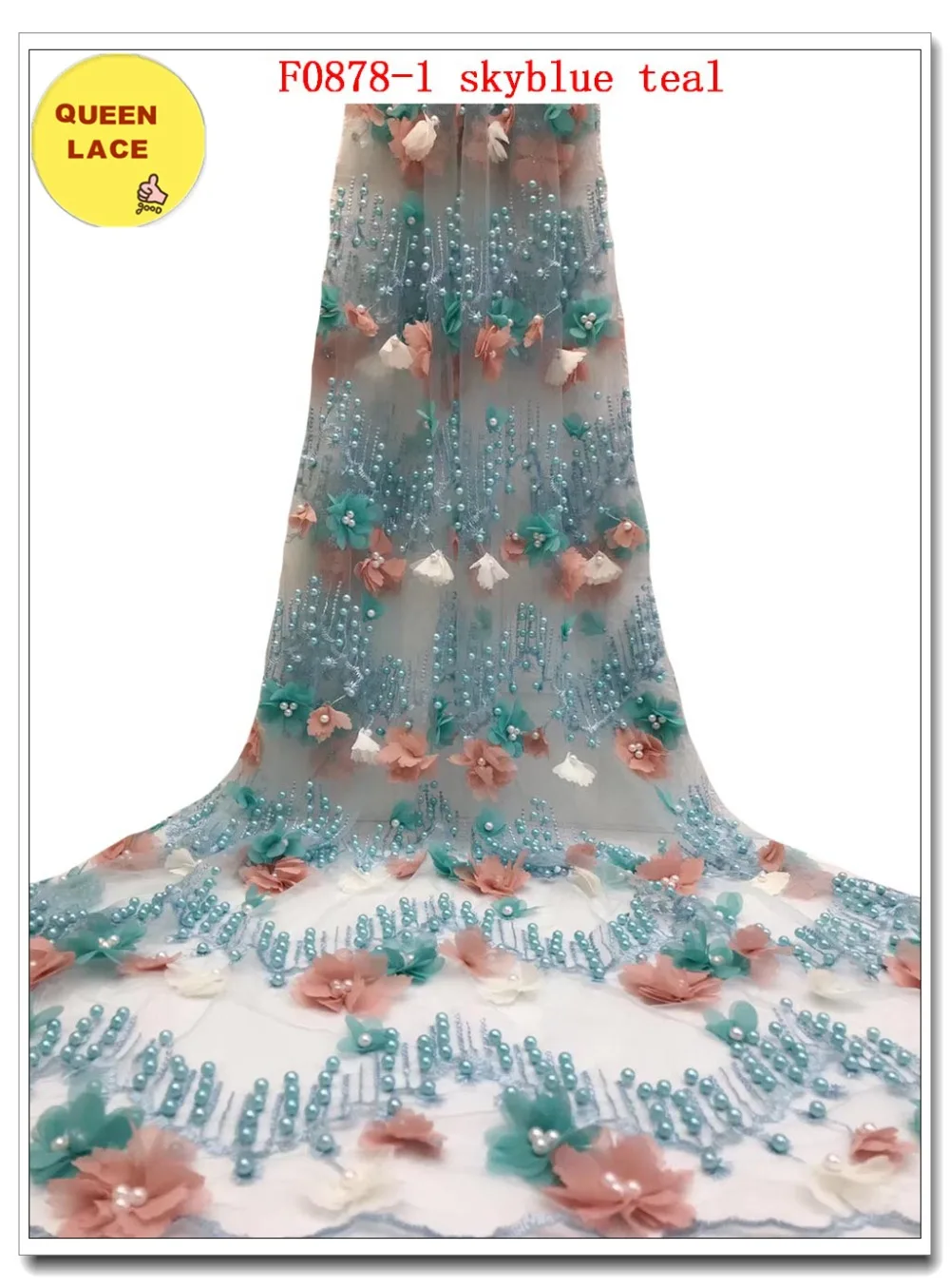 2018 Бесплатная доставка африканская кружевная ткань с блестками женское