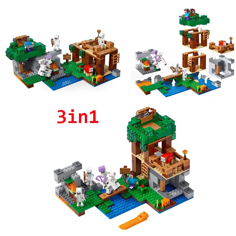 21146 463 шт. серия My World The Skeleton Attack Shelter всадник строительные блоки кирпичи игрушки